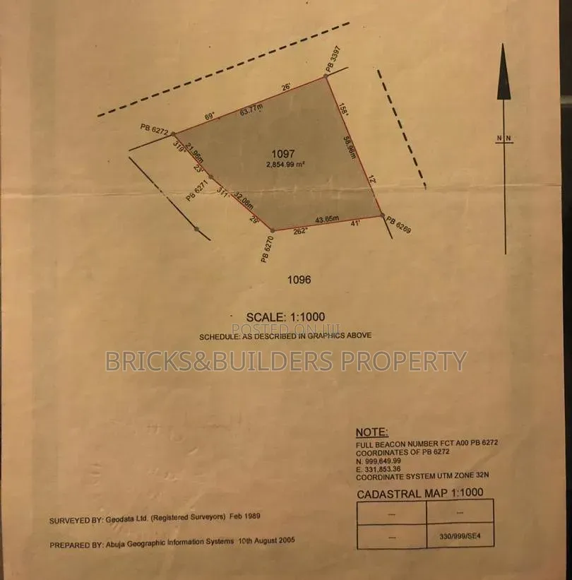 Prime 2854sqm Commercial Land With C of O for Sale in Central Area Abj in Central Business District