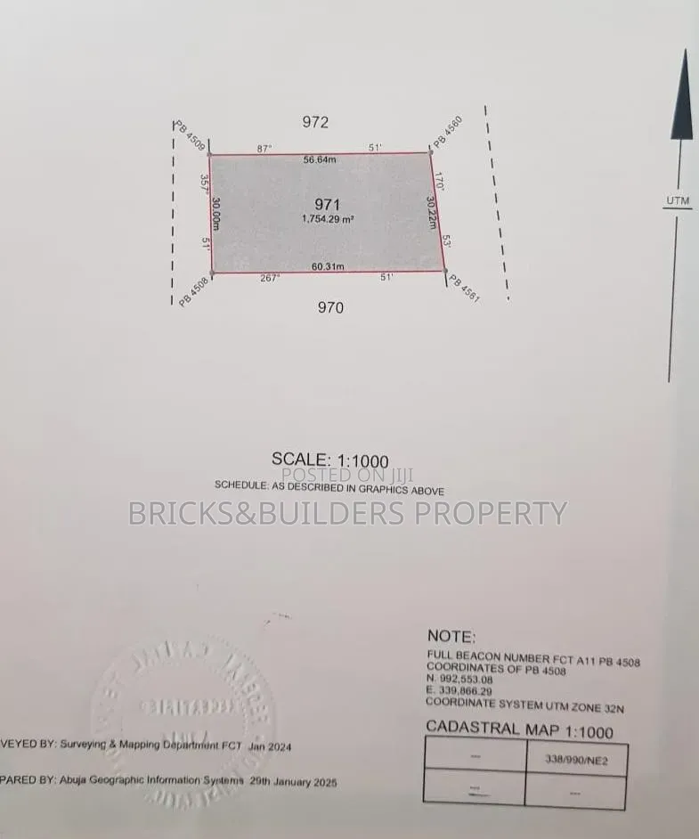 1754sqm Residential Land With C of O at Guzape II Abuja in Guzape District