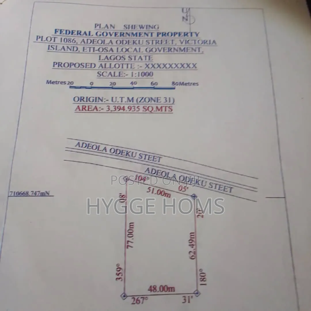 3394sqm Directly on Adeola Odeku Victoria Island in Adeola Odeku