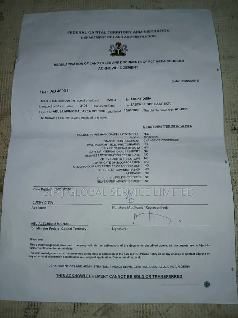 1 Plot of Land for Sale in FHA