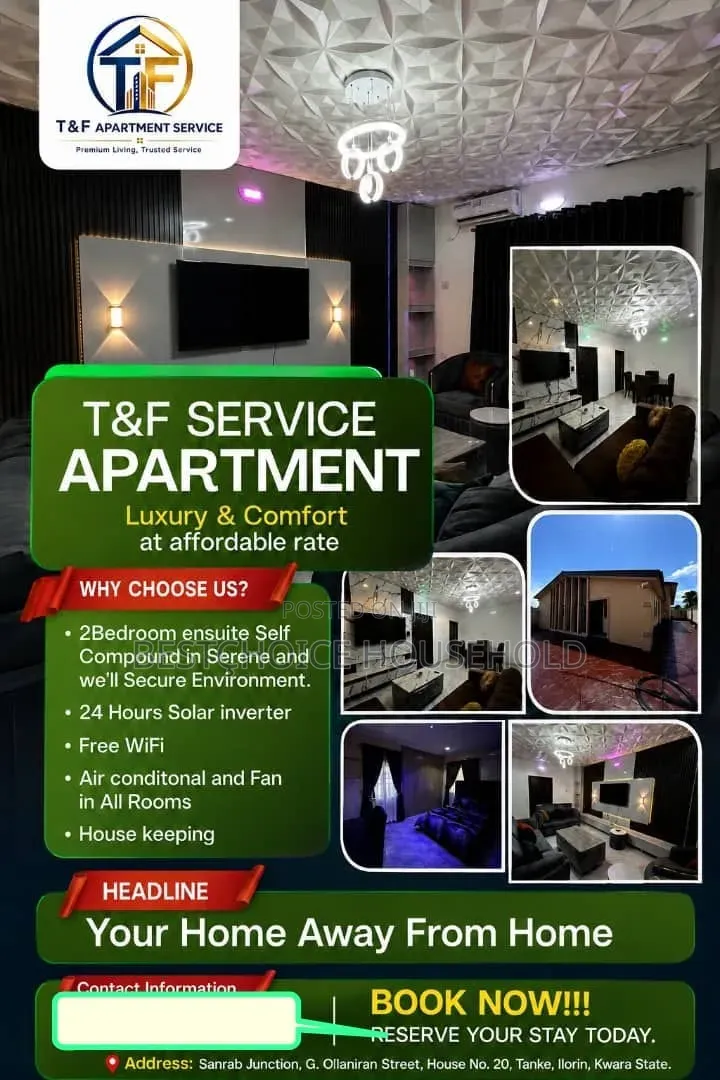 Furnished 2bdrm Apartment in T And F, Ilorin South for rent in Ilorin South