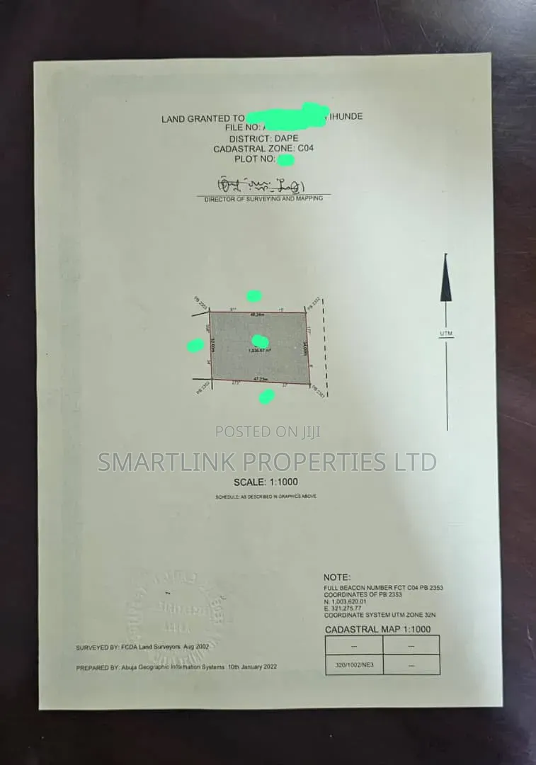 1536sqm Land for Sale in Dape, Abuja in Dape