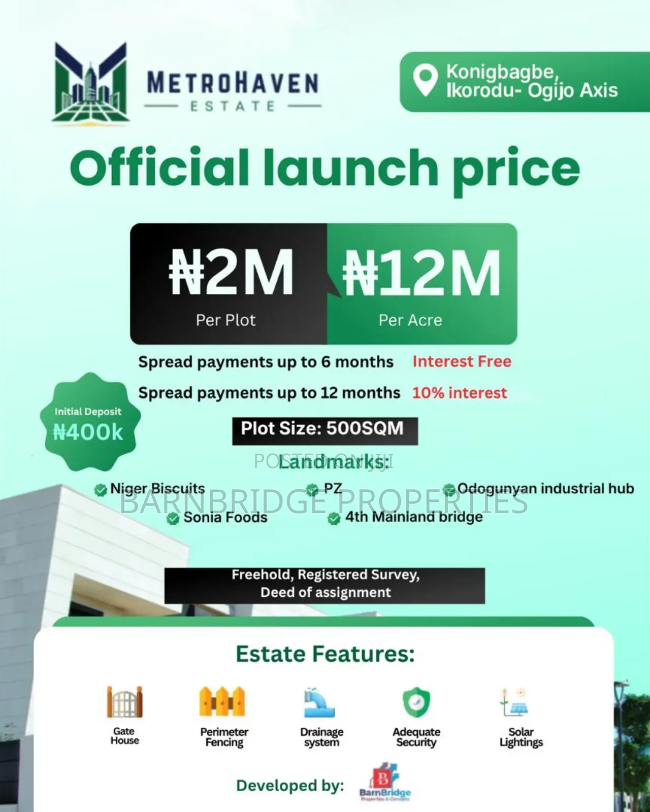 Metrohaven Estate Launch Land Sale in Shimawa
