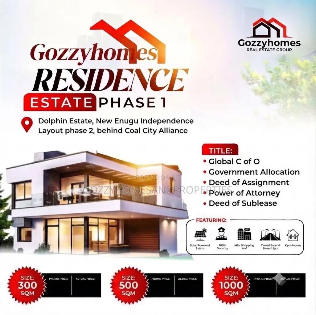 Gozzyhomes Present Dben Residence Estate Phase 1 in Enugu State