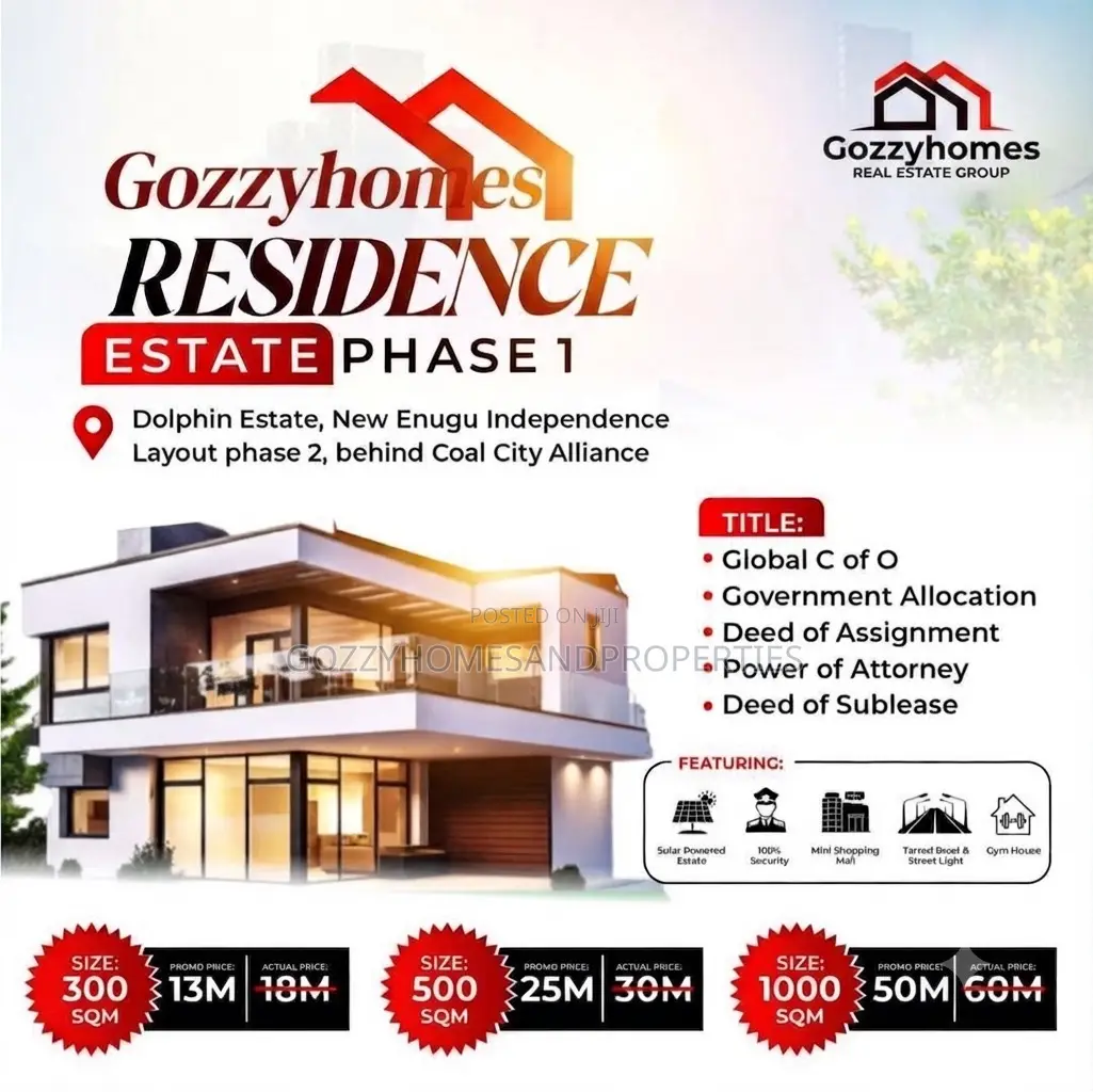 Gozzyhomes Present Dben Residence Estate Phase 1 in Enugu State