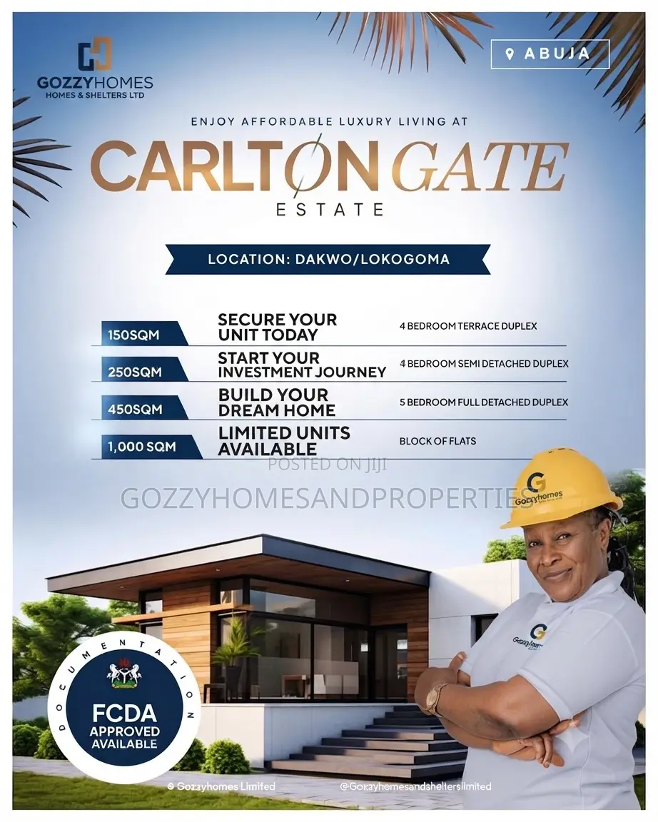 Gozzyhomes Is Bringing Carlton Gate Estate in Abuja (FCT)