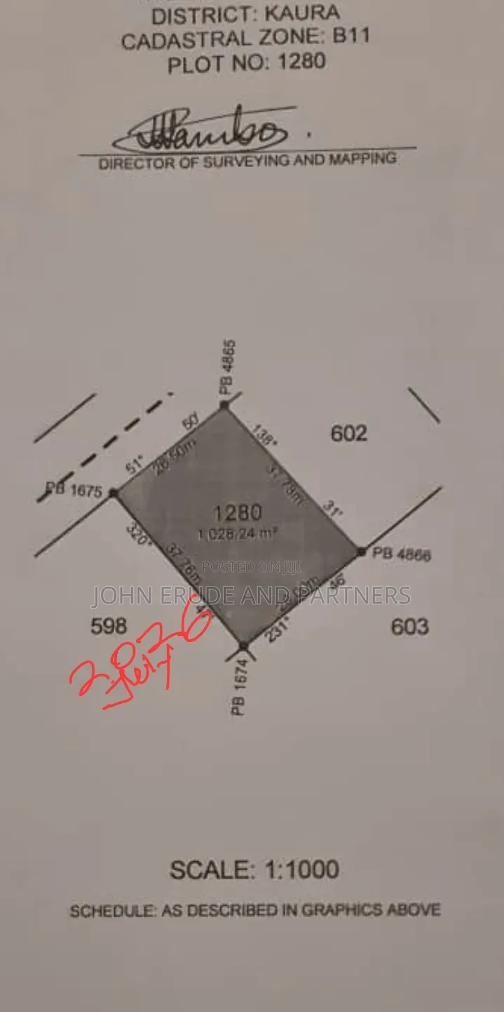 A Fenced Plot Measuring Approximately 1,100sqm in Dawaki