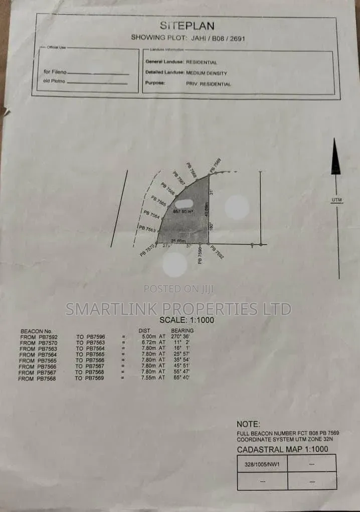 857sqm Plot for Sale in Jahi Abuja in Jahi