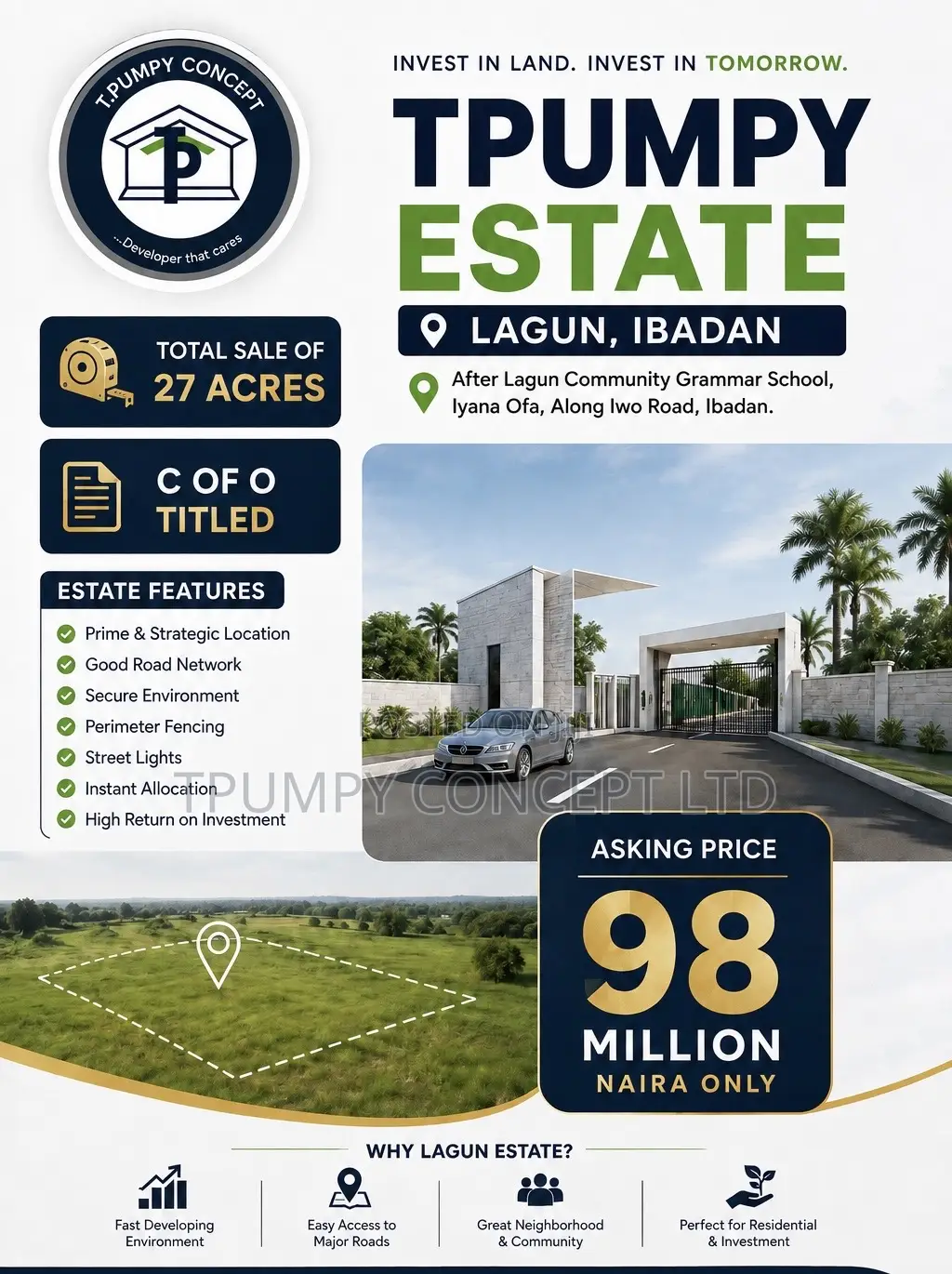 TOTAL SALES OF 27 Acres of Prime Estate Land for Sale – Lagun, Ibadan in Ibadan
