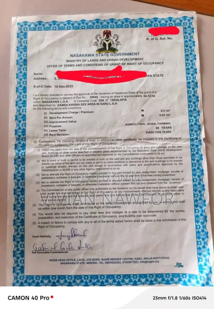 Karishi Hectares for Sale. Nasarawa State in Karu-Nasarawa