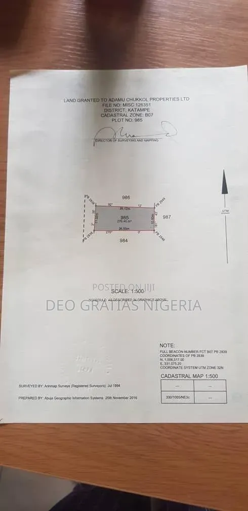 Land for Sale in Katampe Extension Abuja (1,000 Sqm) in Katampe Extension