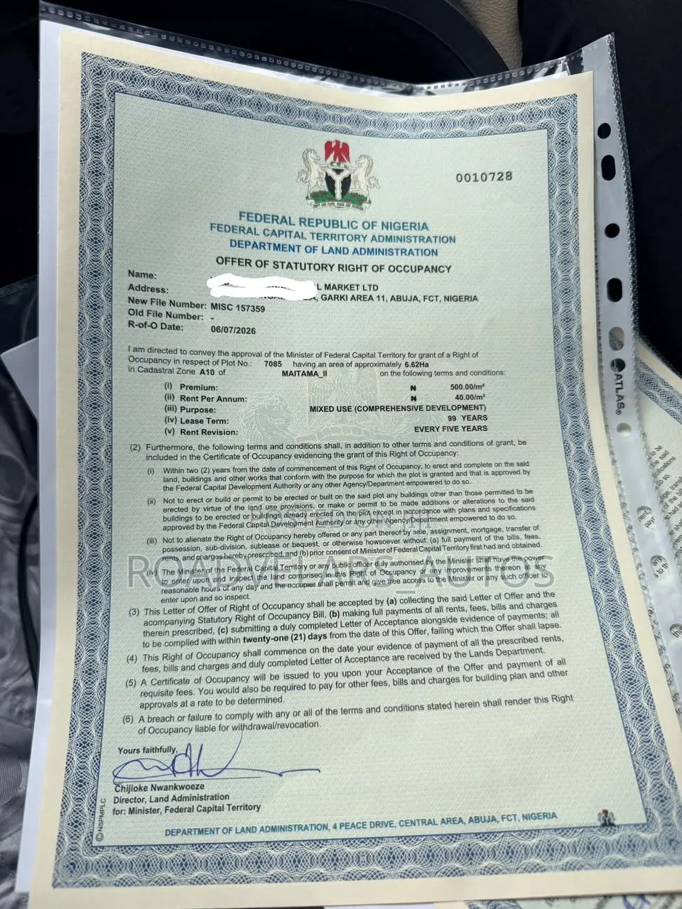 Maitama 2, 12 Hectares of Residential Land for Sale in Maitama