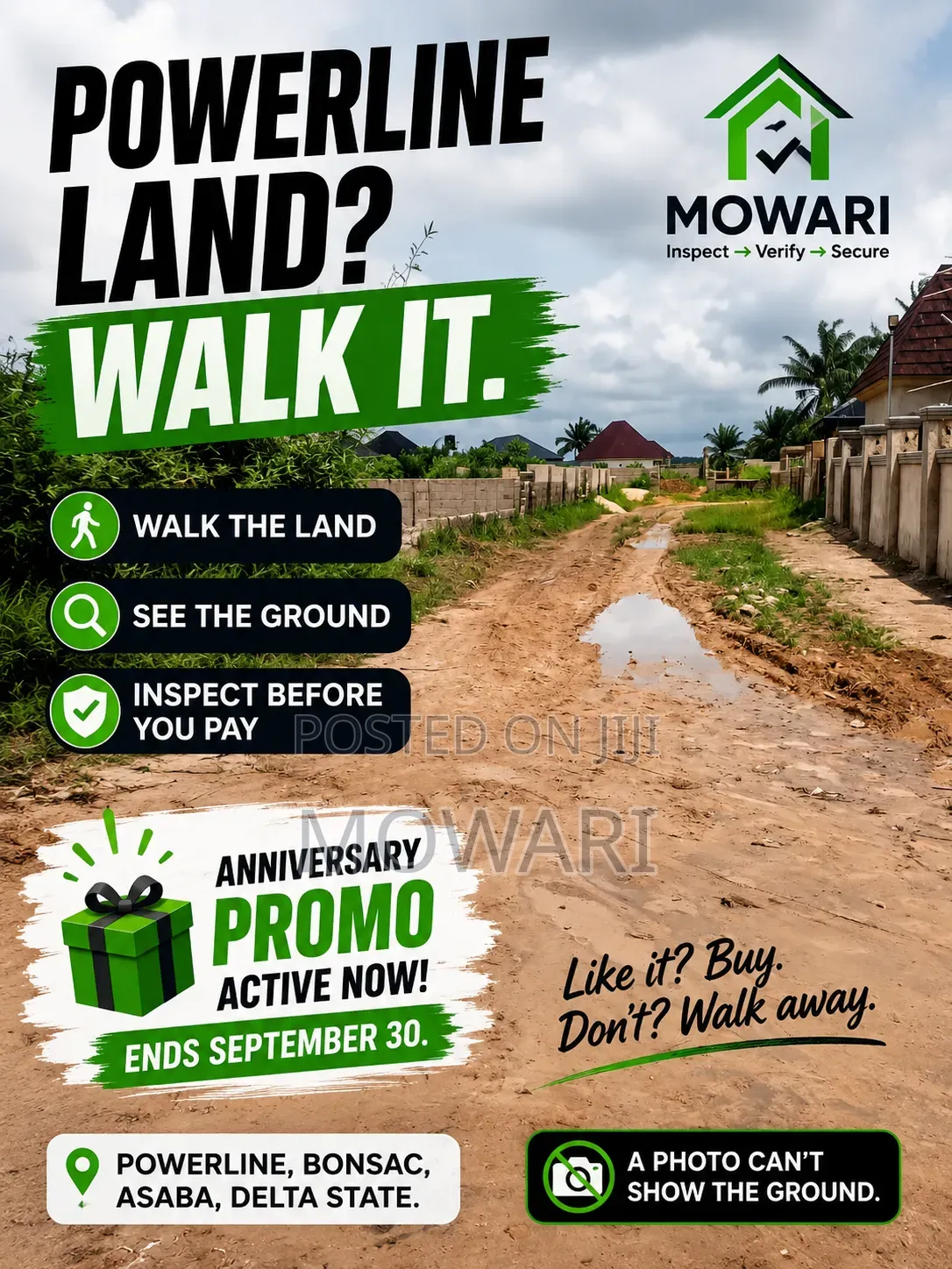 Powerline Land? Walk It. in Oshimili South