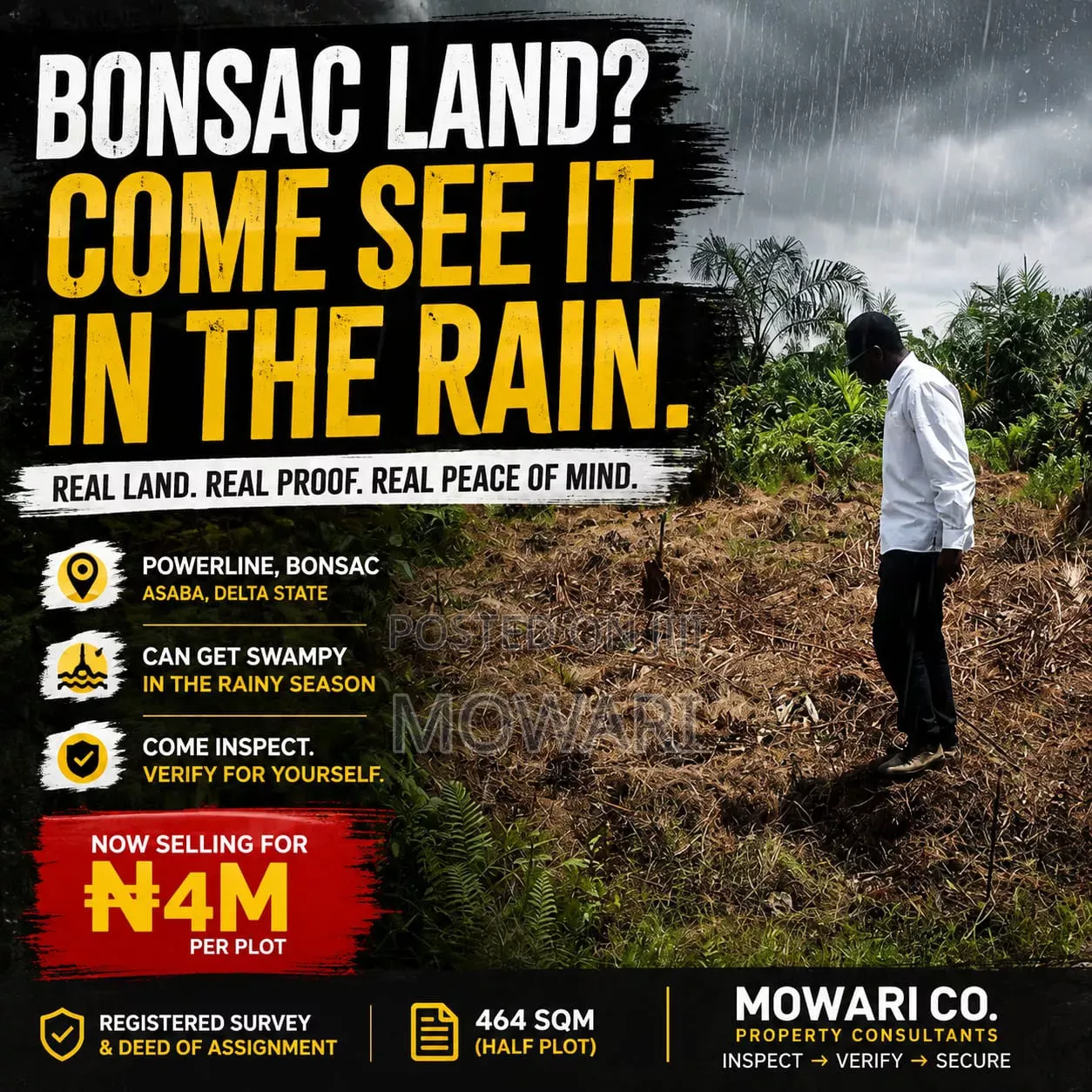 Bonsac Land? Come See It in Rain. in Oshimili South