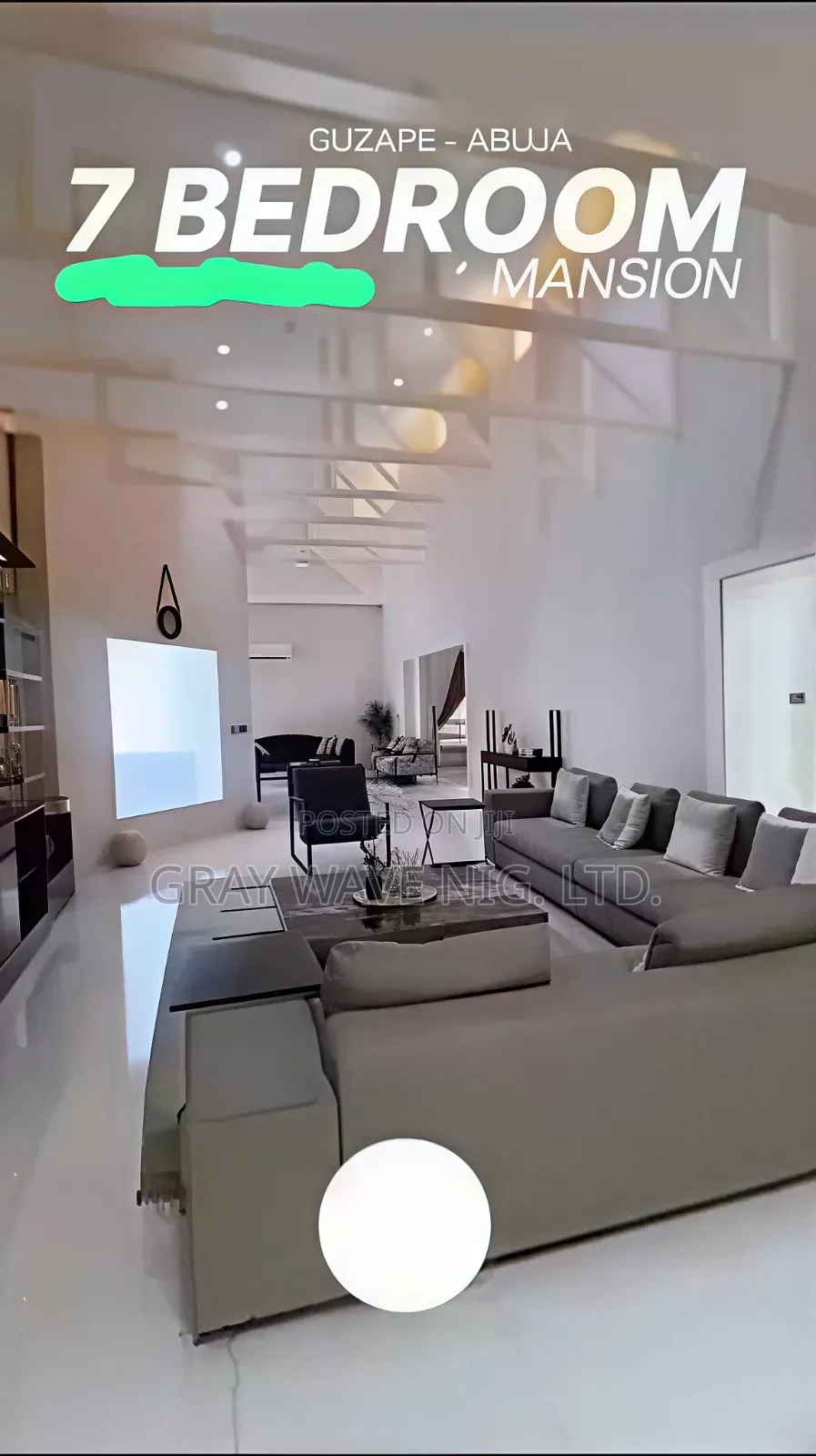 Furnished 7bdrm Mansion in Guzape District for sale in Guzape District