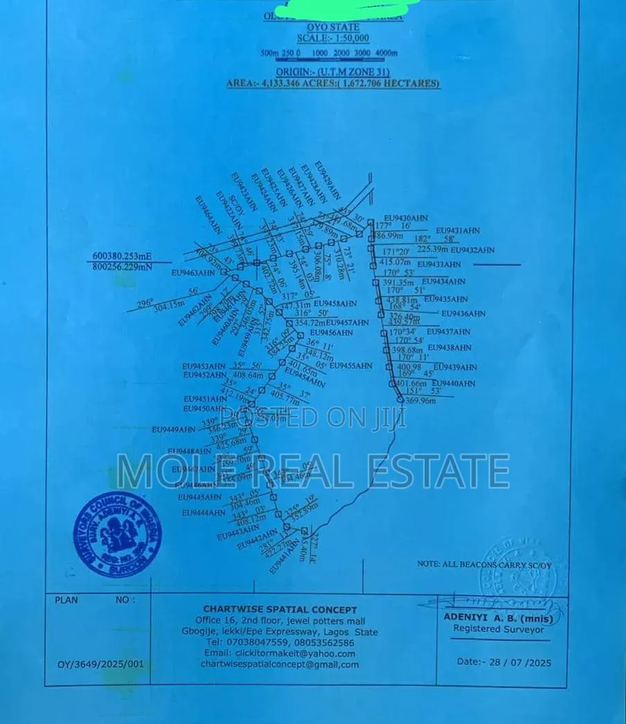 620 Acers Palm Tree Plantation Odeda Ibadan Oyo State in Ologuneru