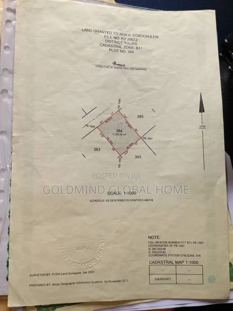 Residential Land 1150sqm for Sale in Kaura District. Abuja in Kaura