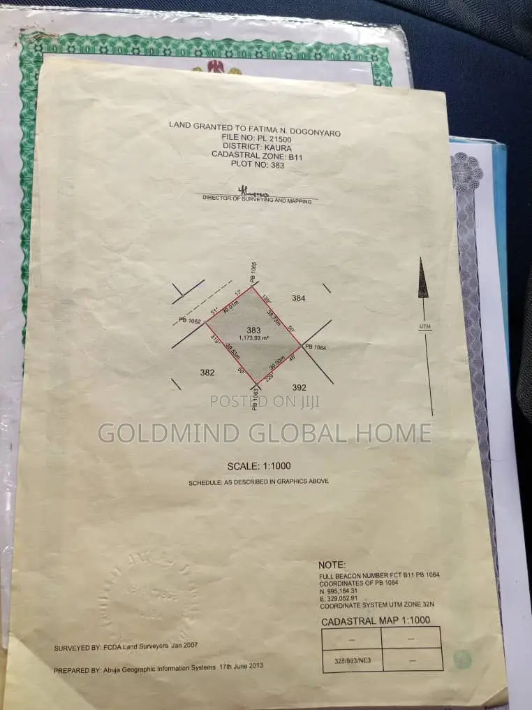 1150sqm. Residential Land for Sale in Kaura District. Abuja - Nigeria in Kaura