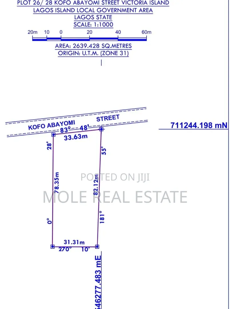 2,639sqm Joint Venture (JV) Kofo Abayomi Victoria Island in Kofo Abayomi