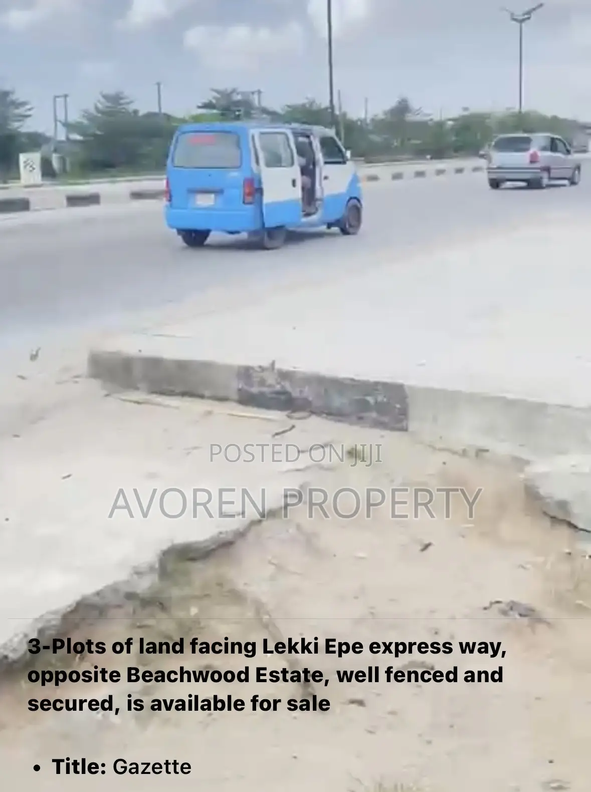 3 Plot of Land Facing Lekki Epe Express Way Opposite Beach Wood Estate in Ibeju