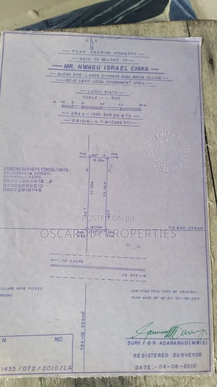 Approx 1333sqm Land Facing Lekki-Epe Expressway, BOGIJE Ibeju Lekki in Elemoro