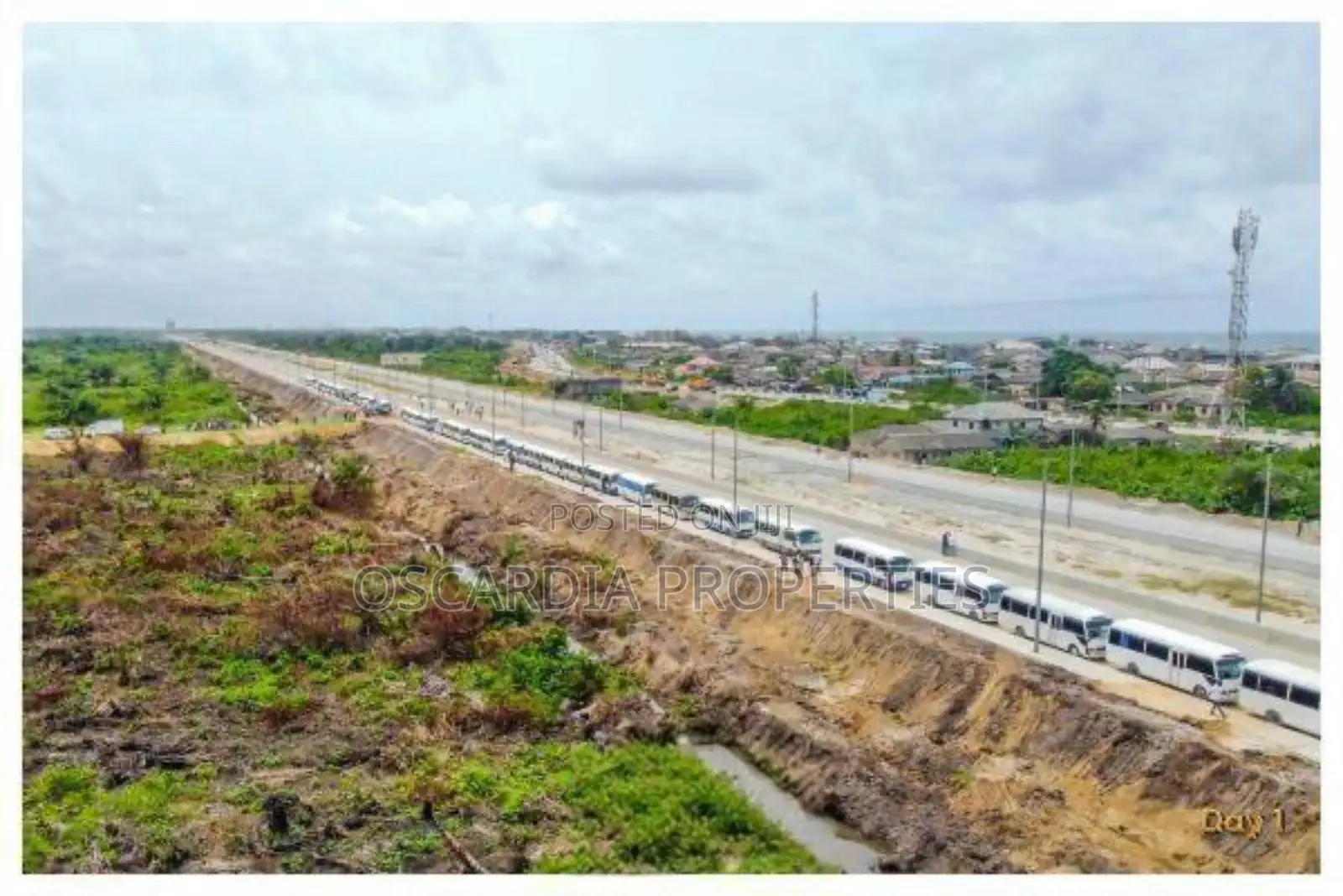 Premium Commercial Land Facing Lagos - Calaber Coastal Highway in Eleko