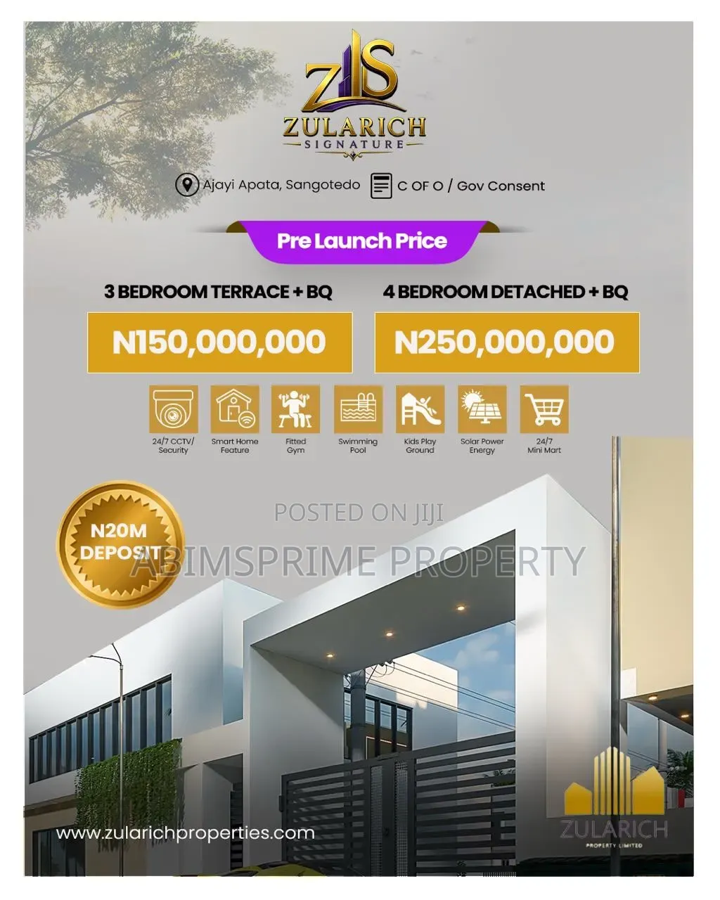 4bdrm Duplex in Zularich Signature, Sangotedo for sale in Sangotedo