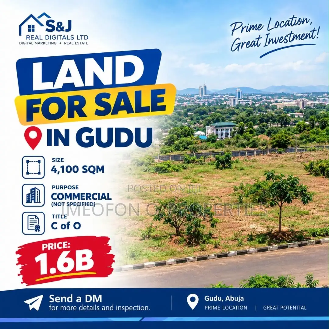 Land for Sale Location: Gudu Abuja Size: 4,100 SQM in Gudu