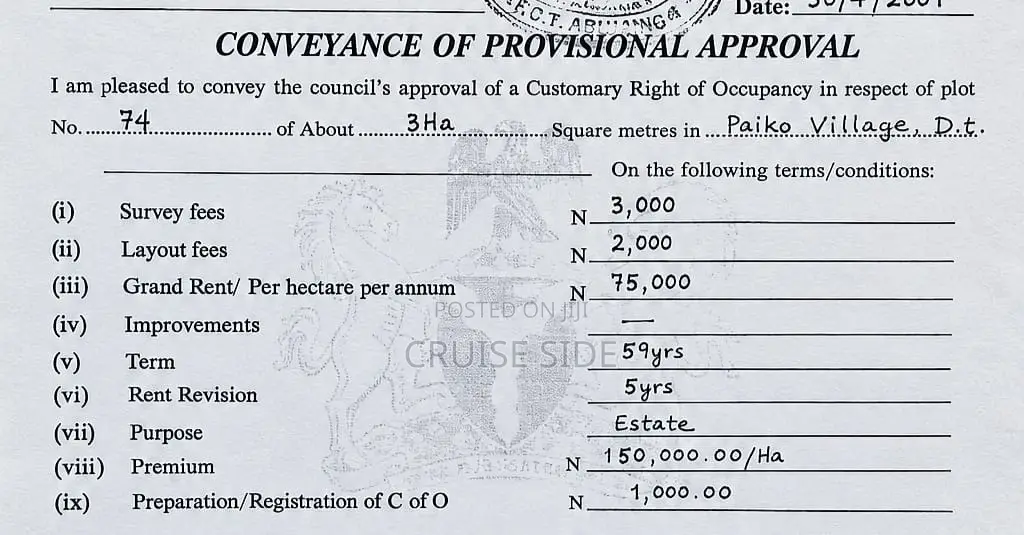 2.3 Hectares of Development Land — Gwagwalada, Abuja in Gwagwalada