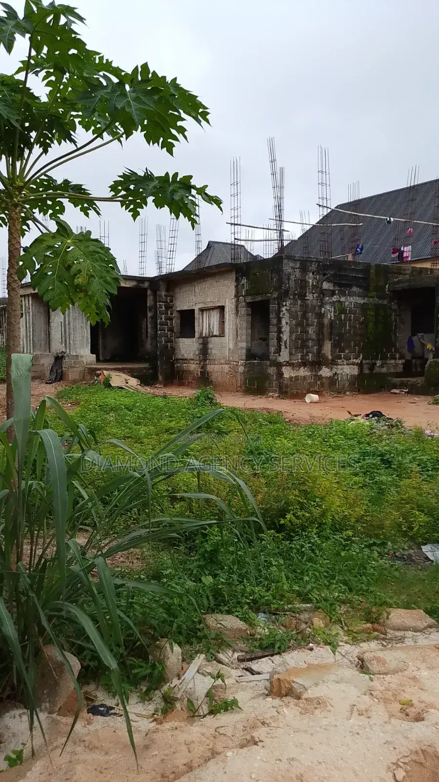 4 Plots of Land at Portharcourt Road With a 50% Complete Structure in Owerri