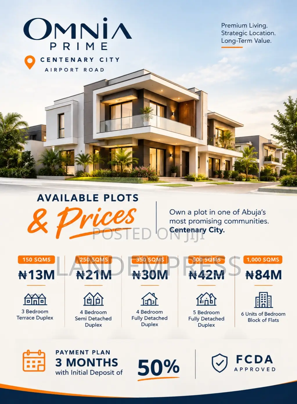Serviced Plots of Land at Omnia Prime, Centenary City Abuja in FHA