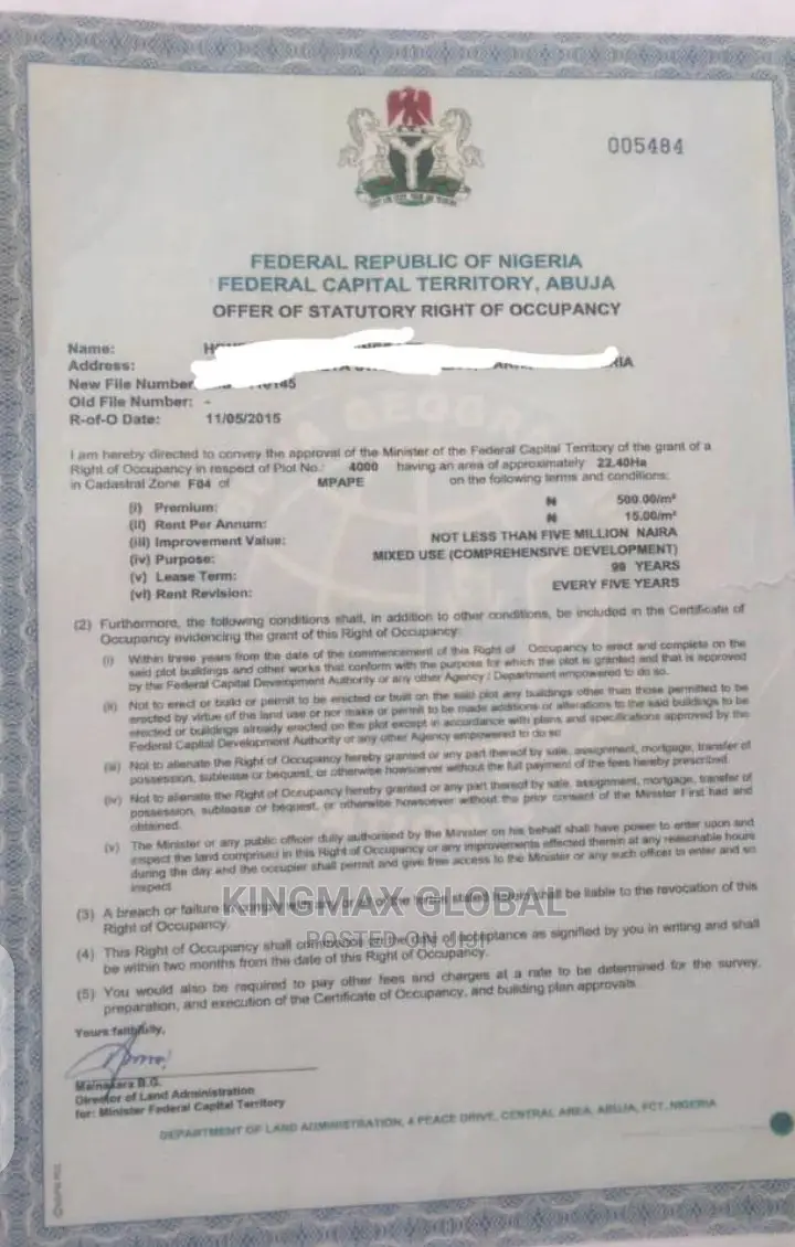 4 Serial Plots in Maitama 2, Abuja for Sale: in Maitama