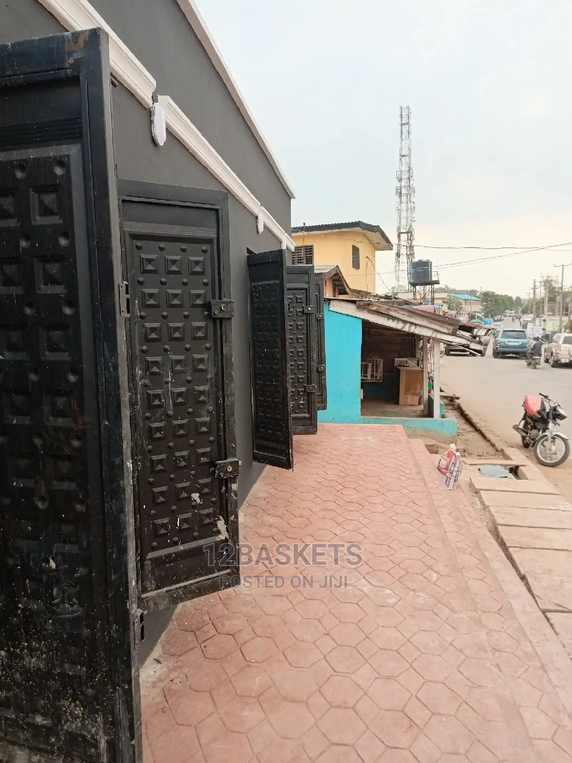 Newly Built Shops Along Isheri Magodo Bus Stop With POP in Berger