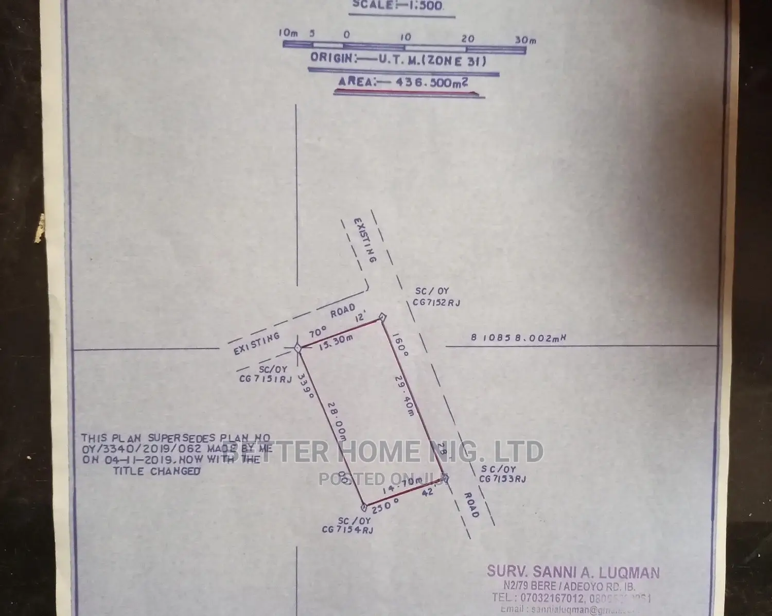 A Plot of Land With Register Survey and Agreement in Oluyole
